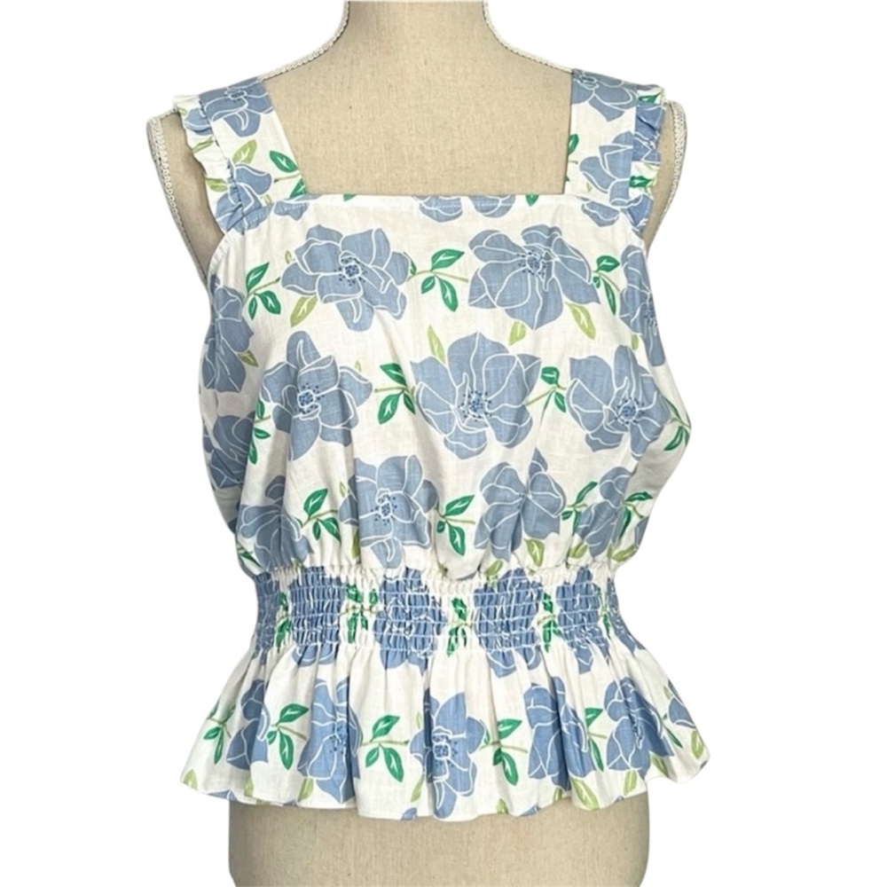 Draper James RSVP Floral Peplum Tank Top (Size: Large) (NWT)